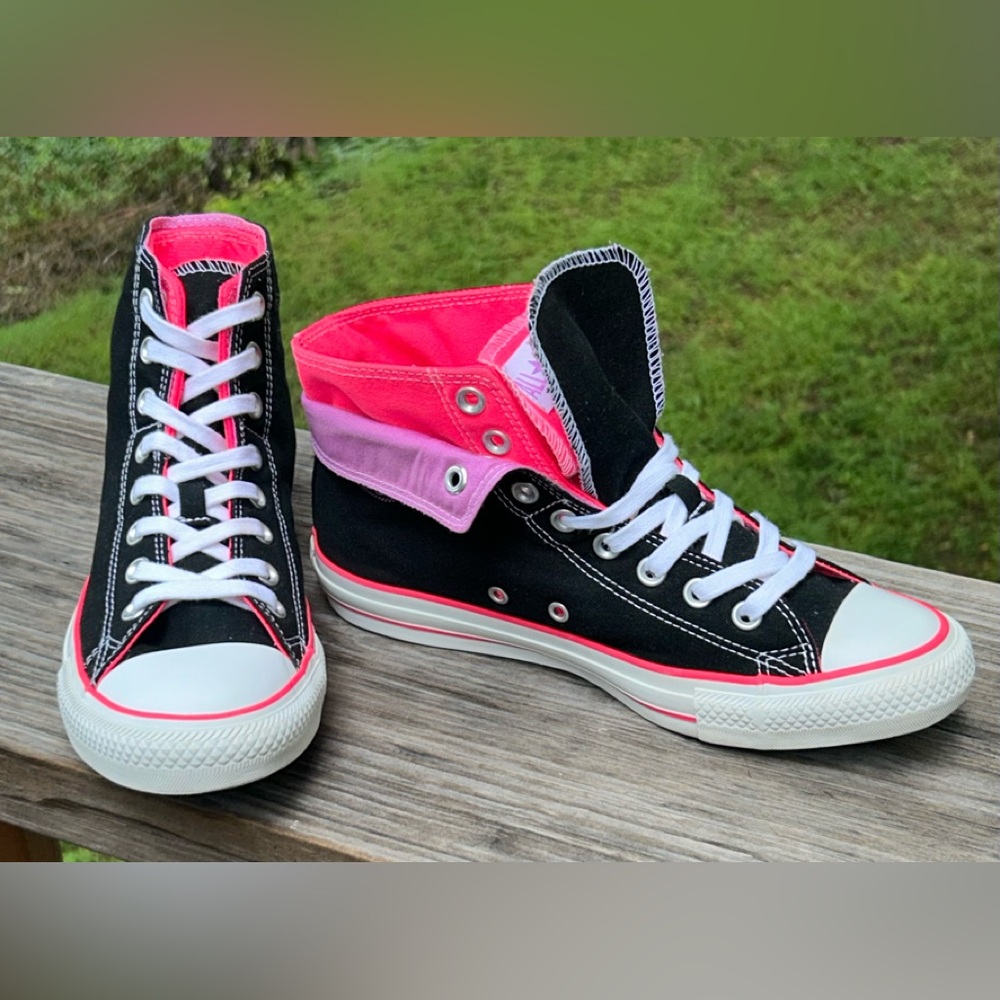 Converse All Star Chuck Taylor Double Layer and Tongue Hi Top Sneakers - Picture 2 of 11